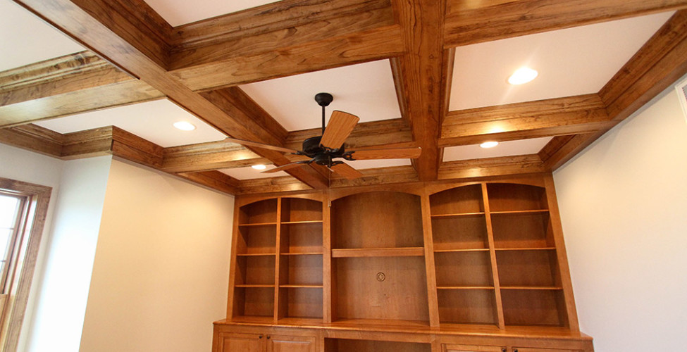 Study ceiling with book case